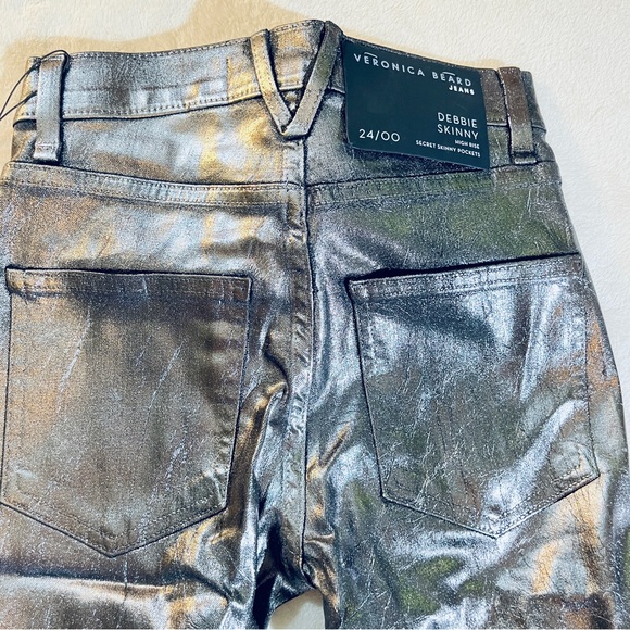 Veronica Beard Metallic Silver Skinny Jeans - Picture 5 of 5